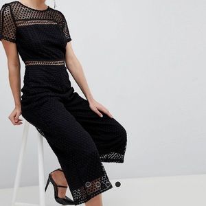 Licorice Lace Black Jumpsuit Perfect Condition size M